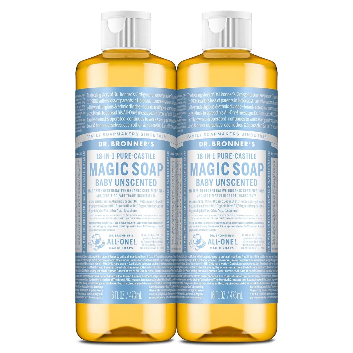 image:imageDr Bronners PureCastile Liquid Soap Baby Unscented 32 OunceUnscented