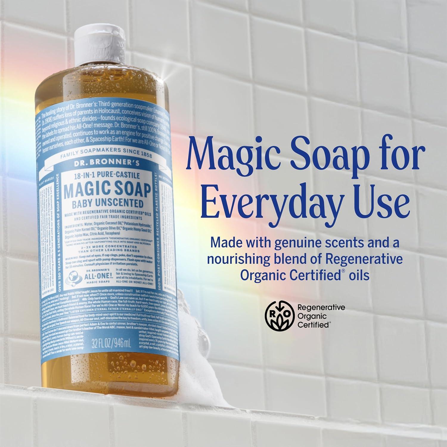 image:imageDr Bronners PureCastile Liquid Soap Baby Unscented 32 OunceUnscented