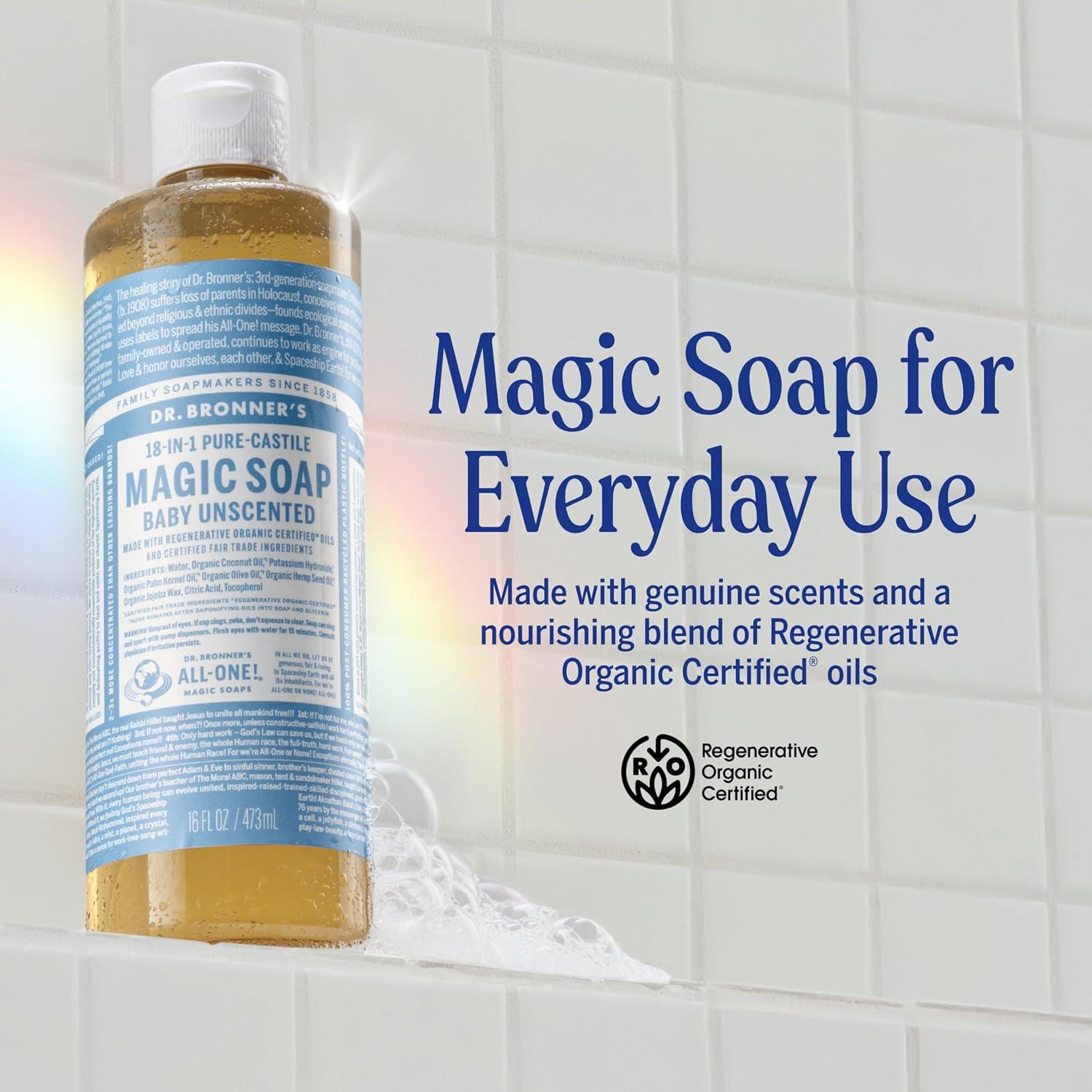 image:imageDr Bronners PureCastile Liquid Soap Baby Unscented 32 OunceUnscented