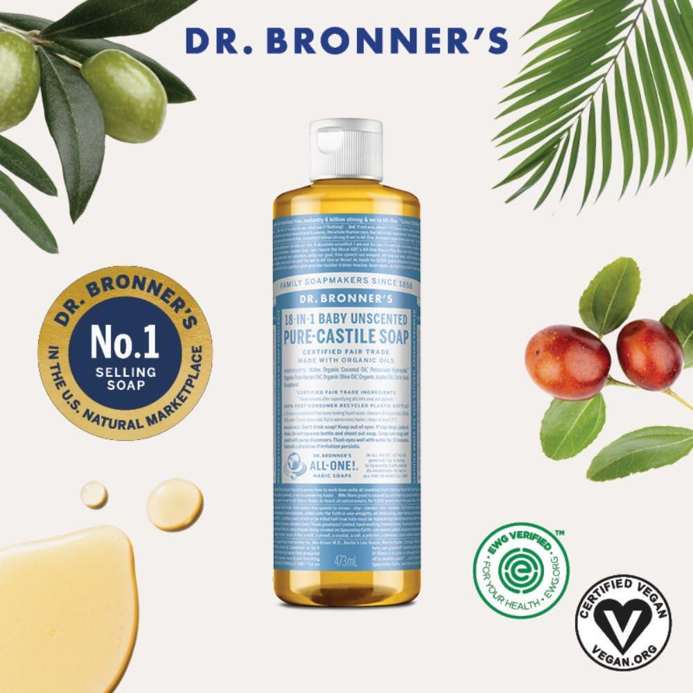 image:imageDr Bronners PureCastile Liquid Soap Baby Unscented 32 OunceUnscented