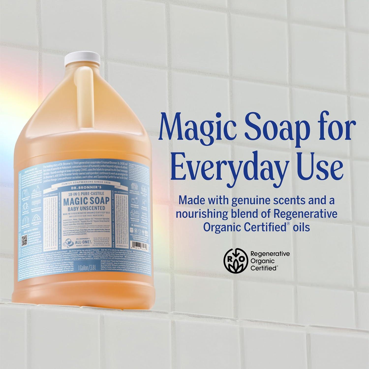 image:imageDr Bronners PureCastile Liquid Soap Baby Unscented 32 OunceUnscented