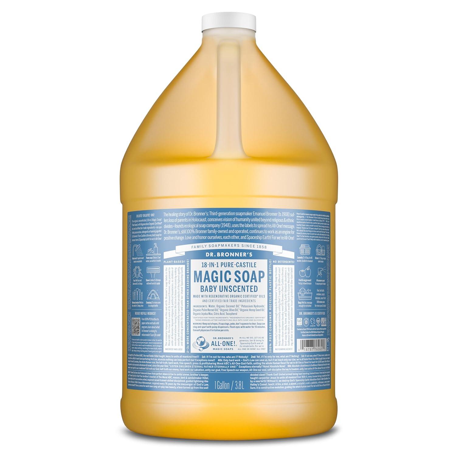 image:imageDr Bronners PureCastile Liquid Soap Baby Unscented 32 OunceUnscented