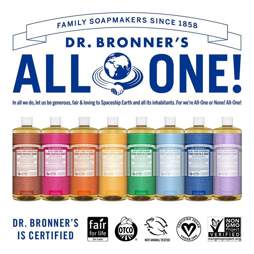 image:imageDr Bronners Magic Soap PureCastile Liquid Soap Eucalyptus 32 ounce 2Pack Regenerative Organic Certified Oils 18in1 Uses Body Hair Laundry Pets amp Dishes Concentrated Vegan NonGMOEucalyptus