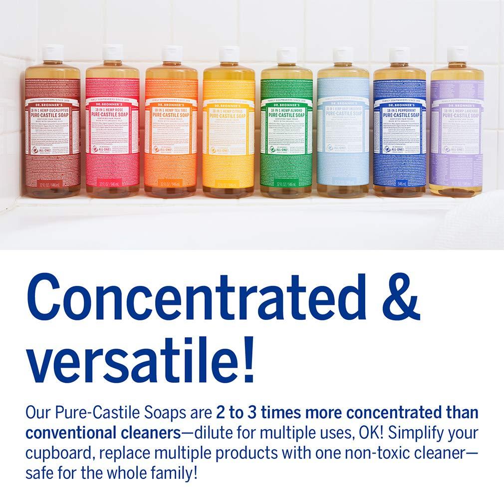 image:imageDr Bronners Magic Soap PureCastile Liquid Soap Eucalyptus 32 ounce 2Pack Regenerative Organic Certified Oils 18in1 Uses Body Hair Laundry Pets amp Dishes Concentrated Vegan NonGMOEucalyptus