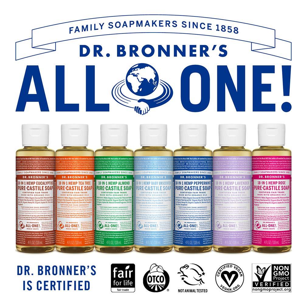 image:imageDr Bronners Magic Soap PureCastile Liquid Soap Eucalyptus 32 ounce 2Pack Regenerative Organic Certified Oils 18in1 Uses Body Hair Laundry Pets amp Dishes Concentrated Vegan NonGMOLavender