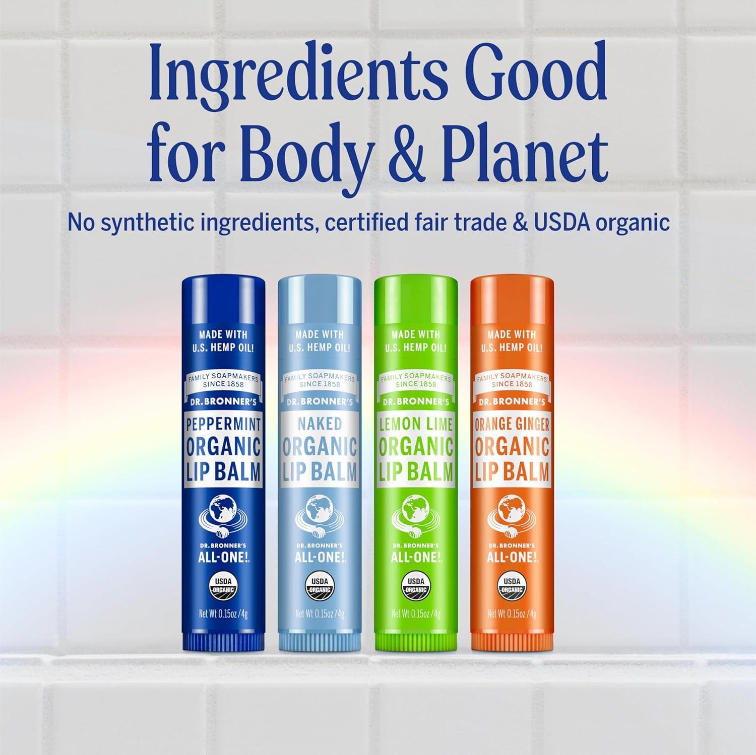 image:imageDr Bronners Organic Lip Balm 6Pack 15oz Natural Moisturizinging PetroleumFree Lip Balm with Beeswax amp Avocado Oil for Dry Lips Men amp Women Lemon LimePeppermint