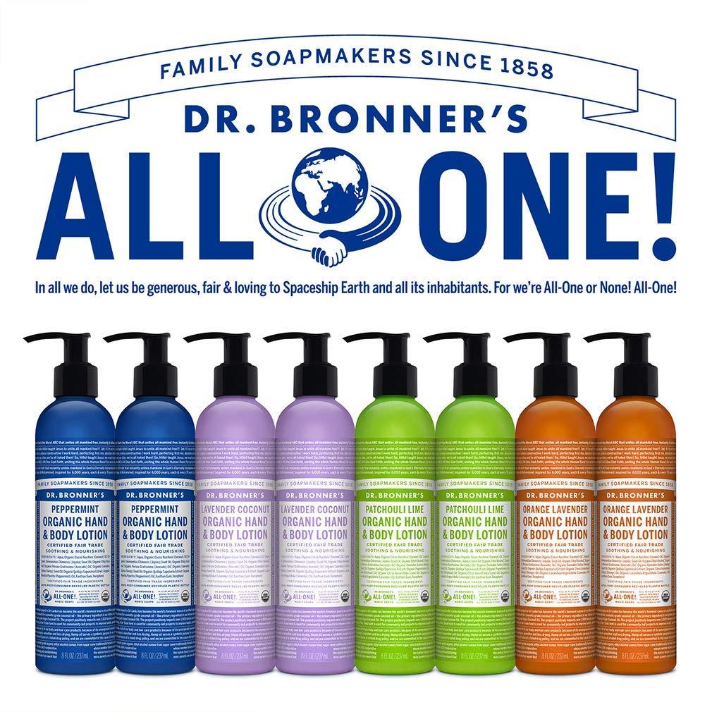 image:imageDr Bronners Organic Lotion Patchouli Lime 8 Ounce Organic Moisturizer for Hands Face amp Body Vegan NonGMOLavender Coconut