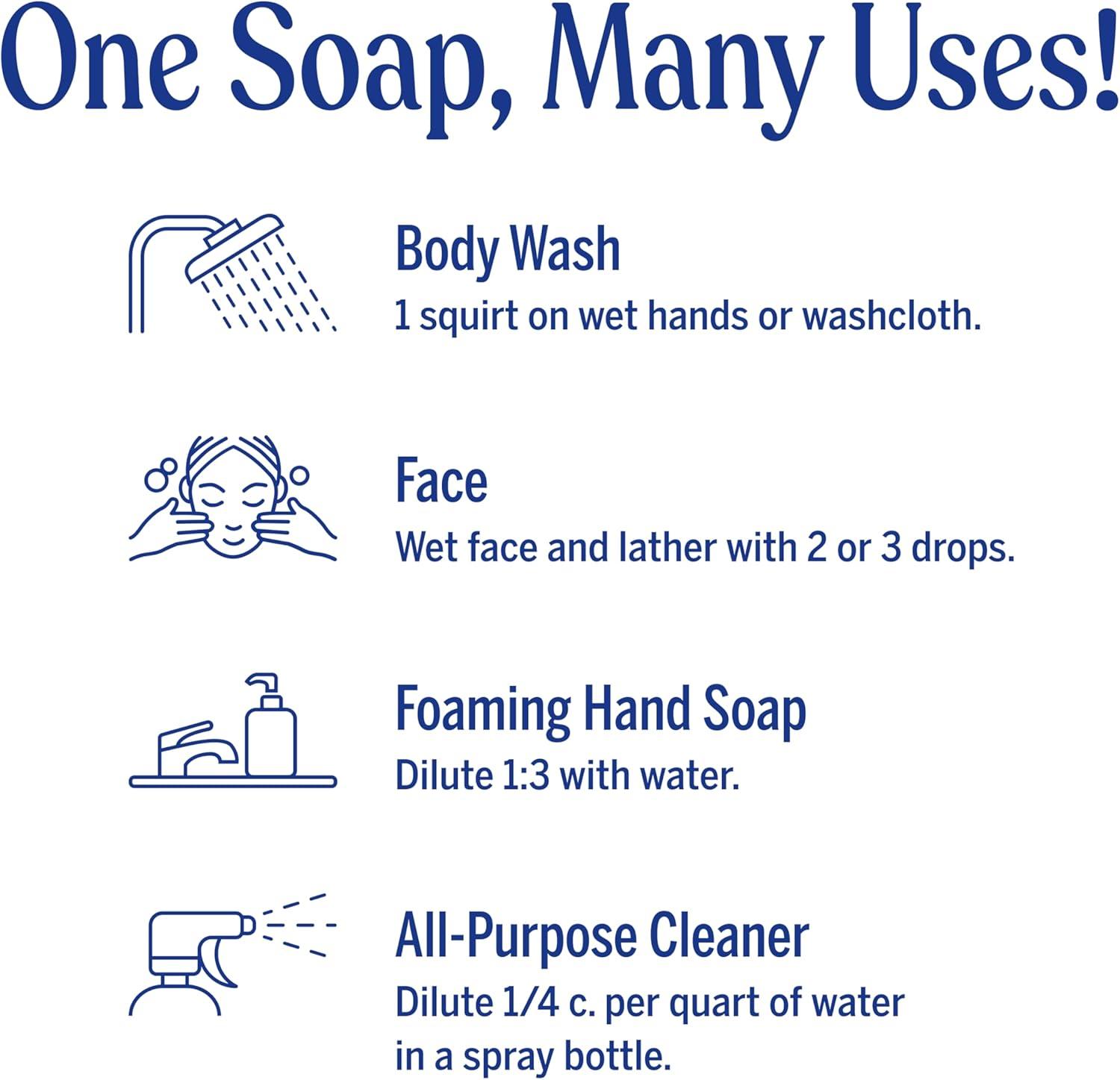 image:imageDr Bronners PureCastile Magic Liquid Soap Lavender 16 Ounce 2Pack Made with Regenerative Organic Certified Oils 18in1 Uses Face Hair Hand amp Body Soap Laundry Pets Concentrated Vegan