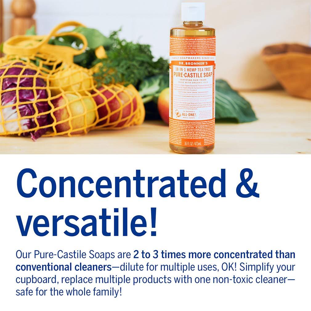 image:imageDr Bronners PureCastile Magic Soap Liquid Tea Tree 1 Gallon Made with Regenerative Organic Oils 18in1 Uses for Face Hair Laundry Dishes Hand Soaps amp Body Wash Natural Vegan NonGMOTea Tree