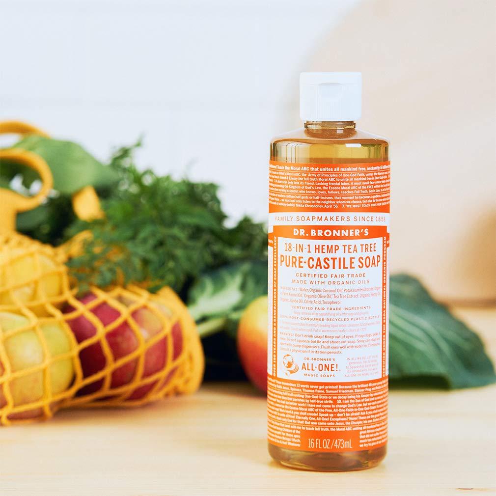 image:imageDr Bronners PureCastile Magic Soap Liquid Tea Tree 1 Gallon Made with Regenerative Organic Oils 18in1 Uses for Face Hair Laundry Dishes Hand Soaps amp Body Wash Natural Vegan NonGMOTea Tree