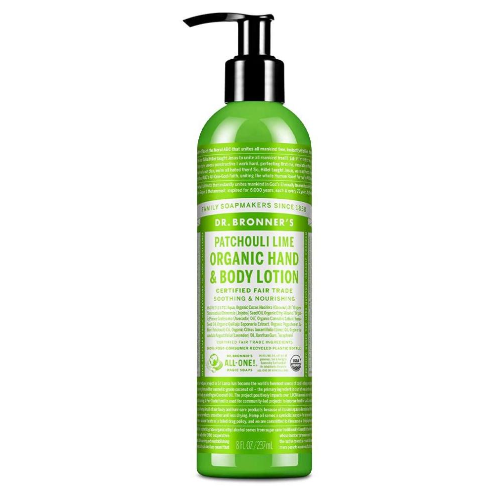 image:imageDr Bronners Organic Lotion Patchouli Lime 8 Ounce Organic Moisturizer for Hands Face amp Body Vegan NonGMOPatchouli Lime
