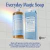 Dr. Bronner’s Pure-Castile Liquid Magic Soap Bottle & Refill Carton – Made with Regenerative Organic Certified Oils, 86% Less Plastic per Quart – For Face, Body Wash, Hand Soap Refill- Lavender, 32oz(Baby Unscented)
