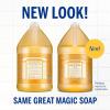 Dr. Bronner’s Pure-Castile Magic Liquid Soap (Citrus, 16 Ounce, 2-Pack)- Made with Regenerative Organic Certified Oils, 18-in1 Uses: Face, Hair, Hand & Body Soap, Laundry, Pets- Concentrated, Vegan(128 Fl Oz (Pack of 1))