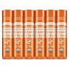 Dr. Bronner’s Organic Lip Balm 6-Pack (.15oz) Natural, Moisturizinging, Petroleum-Free Lip Balm with Beeswax & Avocado Oil for Dry Lips, Men & Women – Lemon Lime(Orange Ginger)