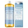 Dr. Bronner’s Pure-Castile Liquid Magic Soap Bottle & Refill Carton – Made with Regenerative Organic Certified Oils, 86% Less Plastic per Quart – For Face, Body Wash, Hand Soap Refill- Lavender, 32oz(Baby Unscented)