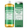 Dr. Bronner’s Pure-Castile Liquid Magic Soap Bottle & Refill Carton – Made with Regenerative Organic Certified Oils, 86% Less Plastic per Quart – For Face, Body Wash, Hand Soap Refill- Lavender, 32oz(Almond)