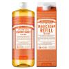 Dr. Bronner’s Pure-Castile Liquid Magic Soap Bottle & Refill Carton – Made with Regenerative Organic Certified Oils, 86% Less Plastic per Quart – For Face, Body Wash, Hand Soap Refill- Lavender, 32oz(Tea Tree)