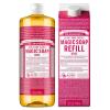 Dr. Bronner’s Pure-Castile Liquid Magic Soap Bottle & Refill Carton – Made with Regenerative Organic Certified Oils, 86% Less Plastic per Quart – For Face, Body Wash, Hand Soap Refill- Lavender, 32oz(Rose)