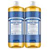 Dr. Bronner’s Pure-Castile Magic Liquid Soap – Made with Regenerative Organic Certified Oils- 18-in-1 Uses for Face, Body, Hand, Hair, Laundry & More- Vegan, Non-GMO- Body Wash- Peppermint,32oz(32 Fl Oz (Pack of 2))