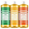 Dr. Bronner’s Pure-Castile Magic Liquid Soap Made with Regenerative Organic Oils, Vegan, Concentrated, Body Wash- For Face, Hair, Laundry – 32oz Variety 3-Pack (Peppermint, Baby Unscented, Lavender)(Almond  Citrus  Tea Tree)