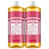 Dr. Bronner’s Pure-Castile Magic Liquid Soap (Rose, 32 Ounce, 2-Pack)- Made with Regenerative Organic Certified Oils, 18-in1 Uses: Face, Hair, Hand & Body Soap, Laundry, Pets- Concentrated, Vegan(32 Fl Oz (Pack of 2))
