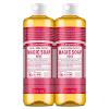 Dr. Bronner’s Pure-Castile Magic Liquid Soap (Rose, 32 Ounce, 2-Pack)- Made with Regenerative Organic Certified Oils, 18-in1 Uses: Face, Hair, Hand & Body Soap, Laundry, Pets- Concentrated, Vegan(16 Fl Oz (Pack of 2))