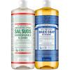 Dr. Bronner’s Pure-Castile Magic Soap Variety Pack & Sal Suds Biodegradable Cleaner Liquid Body Soap, All-Purpose Cleaner, Vegan, Cruelty-Free, Non-GMO, Peppermint Pure-Castile Liquid 32 oz & Sal Suds