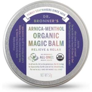 Dr. Bronner’s – Organic Magic Balm – Baby Unscented, Made with Organic Beeswax & Hemp Oil, Moisturizes & Soothes Hands, Face & Body (2 oz, 2-Pack)(Arnica-Menthol)