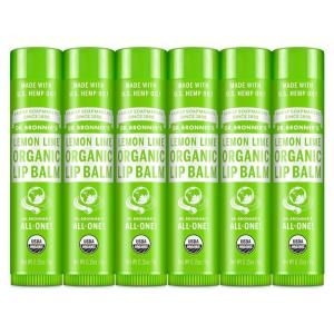 Dr. Bronner’s Organic Lip Balm 6-Pack (.15oz) Natural, Moisturizinging, Petroleum-Free Lip Balm with Beeswax & Avocado Oil for Dry Lips, Men & Women – Lemon Lime(Lemon Lime)