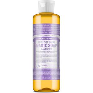 Dr. Bronner’s Pure-Castile Liquid Soap, Made with Organic Oils, 18-in-1 Uses: Face, Body, Hair, Laundry, Pets and Dishes, Concentrated, Vegan, Non-GMO, Lavender, 32 Oz(Lavender)