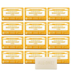Dr. Bronner’s Pure-Castile Magic Bar Soaps – Made with Regenerative Organic Certified Oils – For Face, Body, Hair- Vegan Soap Bars for Men & Women – Citrus, 2 pack, 5 oz(5 Ounce (Pack of 12))