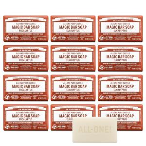 Dr. Bronner’s Pure-Castile Magic Bar Soaps – Made with Regenerative Organic Certified Oils – For Face, Body, Hair- Vegan Soap Bars for Men & Women – Eucalyptus 2 pack, 5 oz(5 Ounce (Pack of 12))