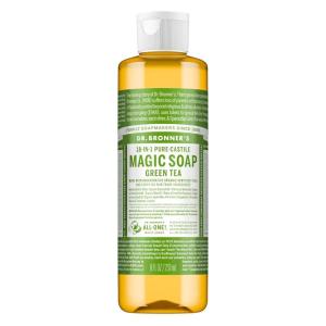 Dr. Bronner’s Pure-Castile Magic Liquid Soap (Green Tea, 32 Ounce)- Made with Regenerative Organic Certified Oils- For Face, Hair, Hand & Body Soap, Laundry, Pets- Concentrated, Vegan, Non-GMO(Green Tea)