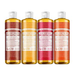 Dr. Bronner’s Pure-Castile Magic Liquid Soap Made with Regenerative Organic Oils, Vegan, Concentrated, Body Wash- For Face, Hair, Laundry – 32oz Variety 3-Pack (Peppermint, Baby Unscented, Lavender)(Eucalyptus  Citrus  Rose  & Tea Tree)