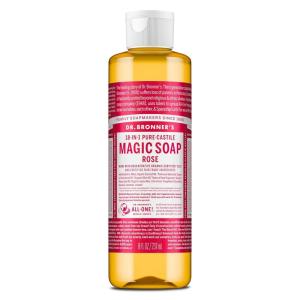 Dr. Bronner’s Pure-Castile Magic Liquid Soap (Rose, 32 Ounce, 2-Pack)- Made with Regenerative Organic Certified Oils, 18-in1 Uses: Face, Hair, Hand & Body Soap, Laundry, Pets- Concentrated, Vegan(32 Fl Oz (Pack of 1))