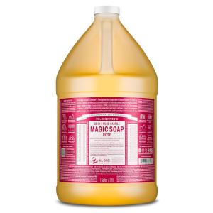Dr. Bronner’s Pure-Castile Magic Liquid Soap (Rose, 32 Ounce, 2-Pack)- Made with Regenerative Organic Certified Oils, 18-in1 Uses: Face, Hair, Hand & Body Soap, Laundry, Pets- Concentrated, Vegan(128 Fl Oz (Pack of 1))