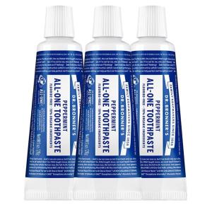 Dr. Bronner’s All-One Toothpaste – Spearmint, 5 oz, 1-Pack – Fluoride-Free Toothpaste for Adults, SLS-Free, 70% Organic & Natural Ingredients, Vegan, Helps Freshen Breath, Reduce Plaque, Whiten Teeth(Peppermint)