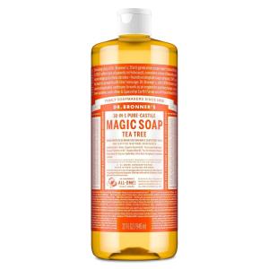 Dr. Bronner’s Pure-Castile Magic Soap Liquid (Tea Tree, 32 Ounce) – Made with Regenerative Organic Oils, 18-in-1 Uses for Face, Hair, Laundry, Dishes, Hand Soaps & Body Wash – Natural, Vegan, Non-GMO(Tea Tree)