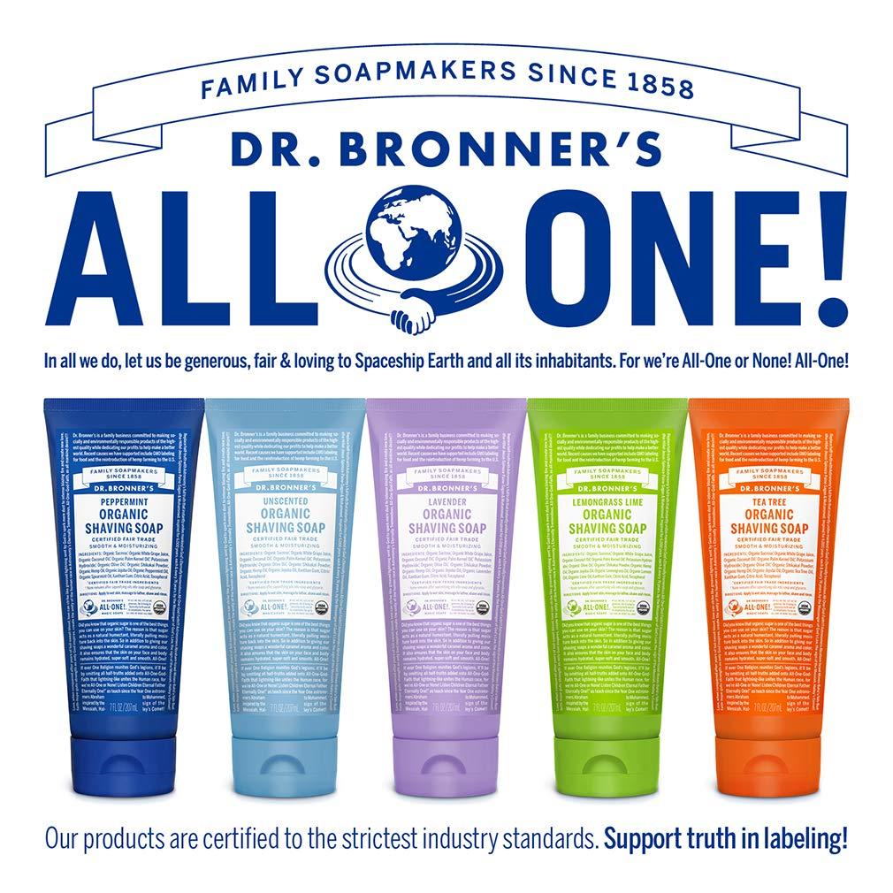 image:imageDr Bronners Organic Shaving Soap Tea Tree 7 Ounce Certified Organic Sugar and Shikakai Powder Soothes and Moisturizes for Close Comfortable Shave Use on Face Underarms and LegsLavender