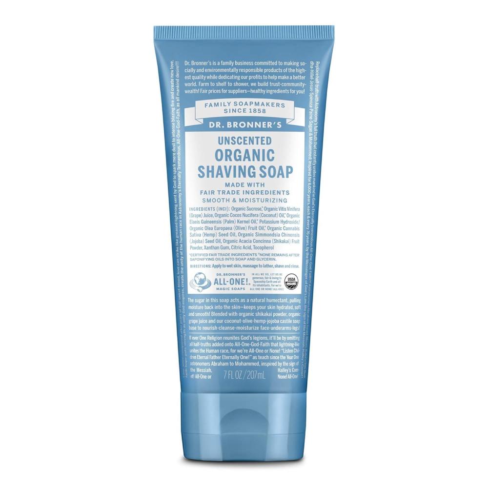 image:imageDr Bronners Organic Shaving Soap Peppermint 7 Ounce Certified Organic Sugar and Shikakai Powder Soothes and Moisturizes for Close Comfortable Shave Use on Face Underarms and LegsUnscented