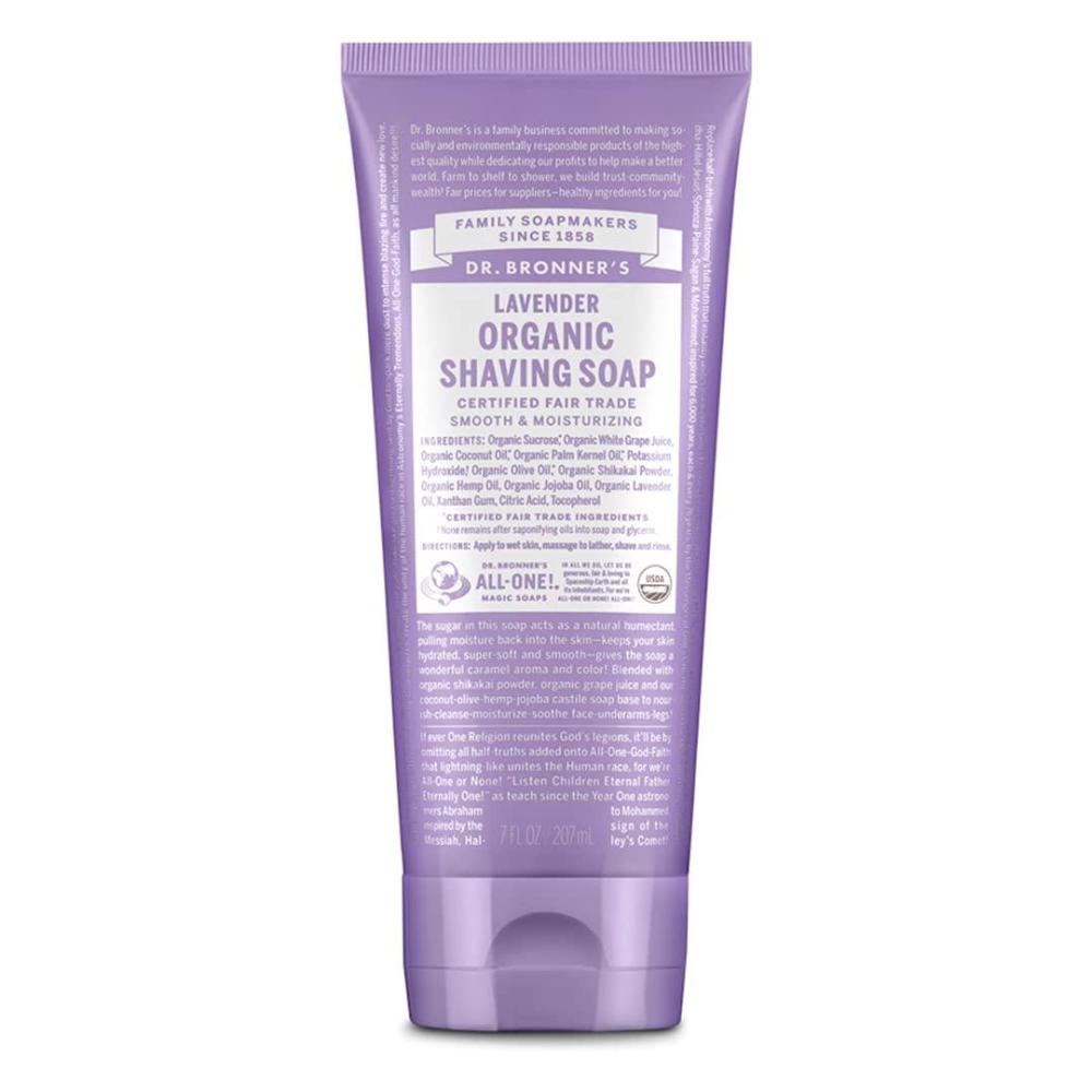 image:imageDr Bronners Organic Shaving Soap Tea Tree 7 Ounce Certified Organic Sugar and Shikakai Powder Soothes and Moisturizes for Close Comfortable Shave Use on Face Underarms and LegsLavender