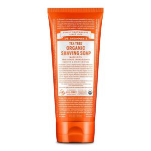 Dr. Bronner’s – Organic Shaving Soap (Tea Tree, 7 Ounce) – Certified Organic, Sugar and Shikakai Powder, Soothes and Moisturizes for Close Comfortable Shave, Use on Face, Underarms and Legs(Tea Tree)